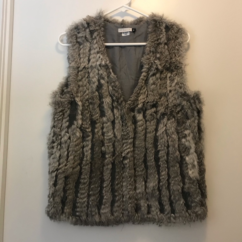 100% genuine rabbit fur vest